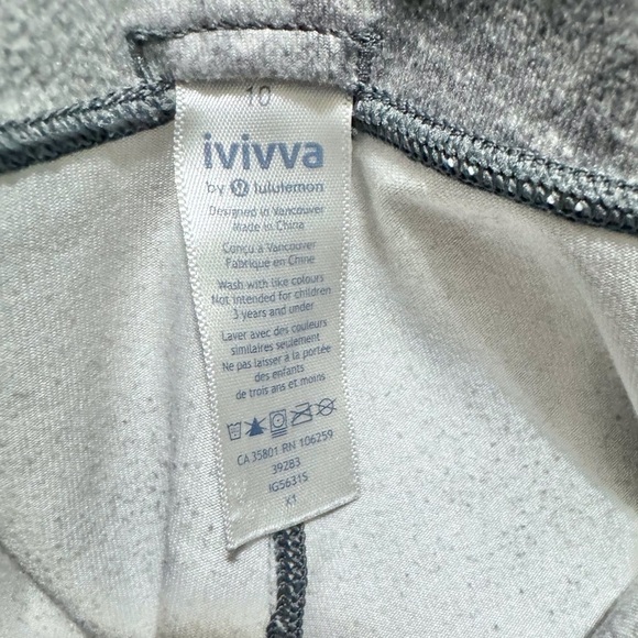 Ivivva by Lululemon Rythmic Tights Leggings Zig Zag Mesh Panels Size 10 - Picture 2 of 8